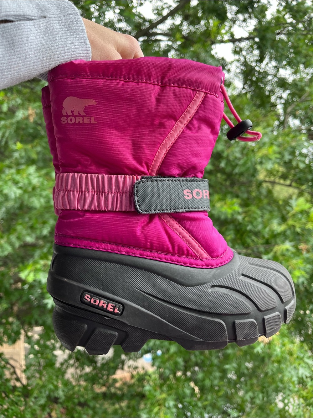 Sorel Pink and Black Insulated Kids' Winter Boot
